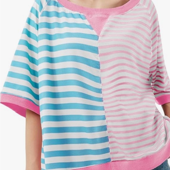 Peach Love California Tops - Cotton Candy 🍭 Striped Short Sleeve Tee